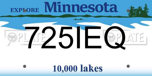725IEQ Minnesota License Plate