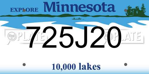 725J20 Minnesota License Plate