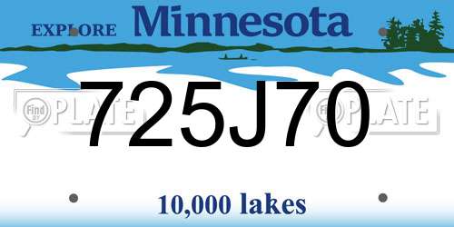 725J70 Minnesota License Plate