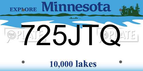725JTQ Minnesota License Plate