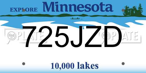 725JZD Minnesota License Plate