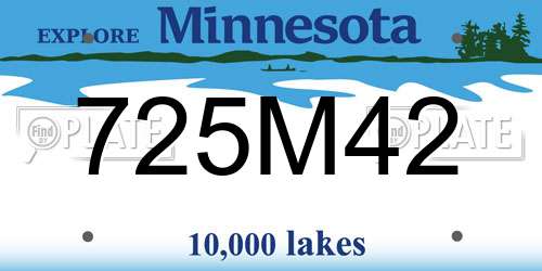 725M42 Minnesota License Plate