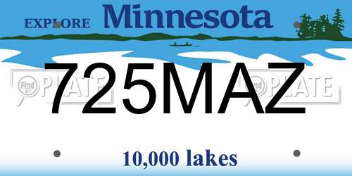 725MAZ Minnesota License Plate