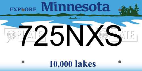 725NXS Minnesota License Plate