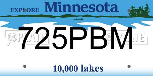 725PBM Minnesota License Plate