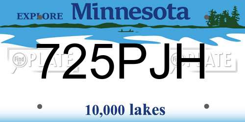 725PJH Minnesota License Plate