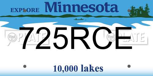 725RCE Minnesota License Plate