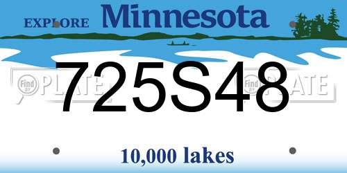 725S48 Minnesota License Plate