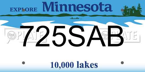 725SAB Minnesota License Plate