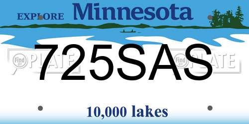 725SAS Minnesota License Plate