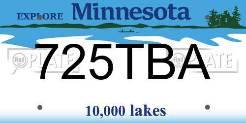 725TBA Minnesota License Plate