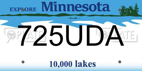 725UDA Minnesota License Plate