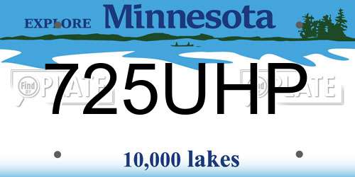 725UHP Minnesota License Plate
