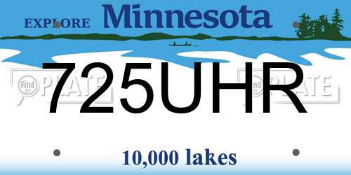 725UHR Minnesota License Plate