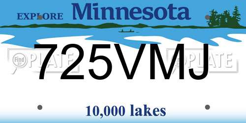 725VMJ Minnesota License Plate
