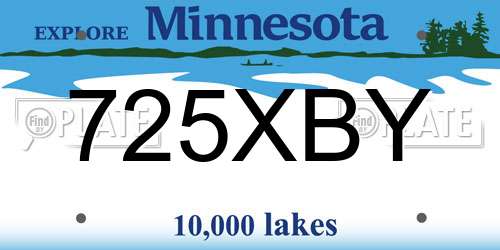 725XBY Minnesota License Plate