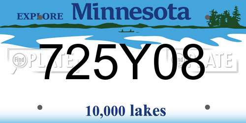 725Y08 Minnesota License Plate