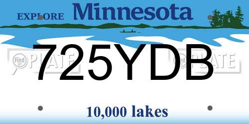 725YDB Minnesota License Plate