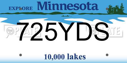725YDS Minnesota License Plate
