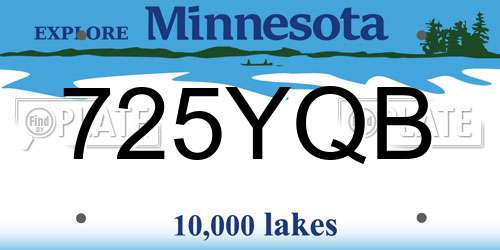 725YQB Minnesota License Plate