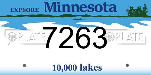 7263 Minnesota License Plate