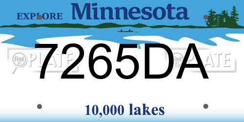 7265DA Minnesota License Plate