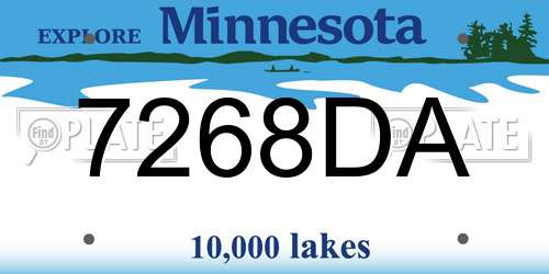 7268DA Minnesota License Plate