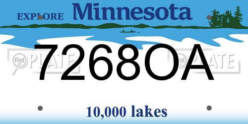 7268OA Minnesota License Plate