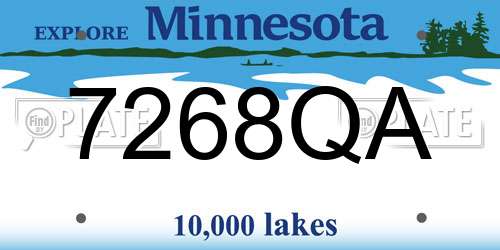 7268QA Minnesota License Plate