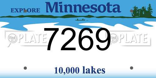 7269 Minnesota License Plate