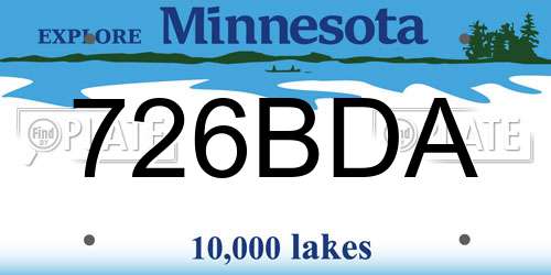 726BDA Minnesota License Plate