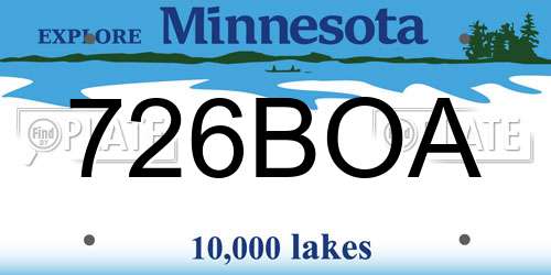 726BOA Minnesota License Plate