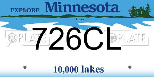 726CL Minnesota License Plate