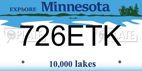 726ETK Minnesota License Plate