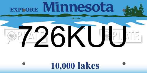 726KUU Minnesota License Plate