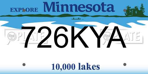 726KYA Minnesota License Plate