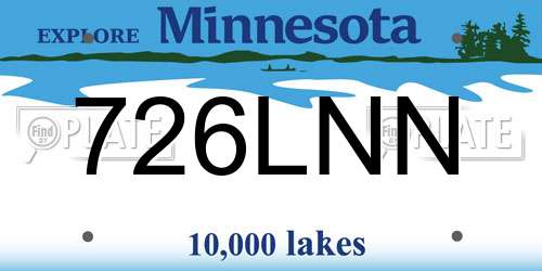 726LNN Minnesota License Plate