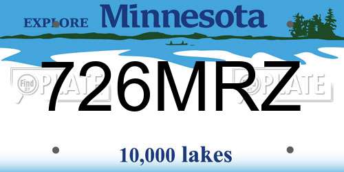 726MRZ Minnesota License Plate
