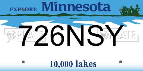 726NSY Minnesota License Plate