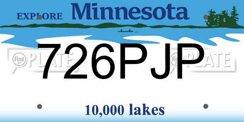 726PJP Minnesota License Plate