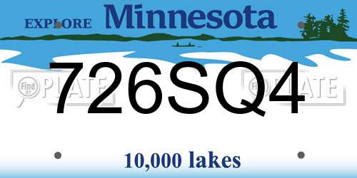 726SQ4 Minnesota License Plate