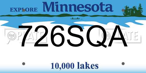 726SQA Minnesota License Plate