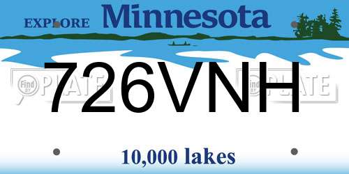 726VNH Minnesota License Plate
