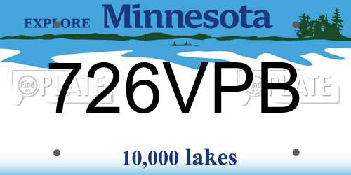 726VPB Minnesota License Plate