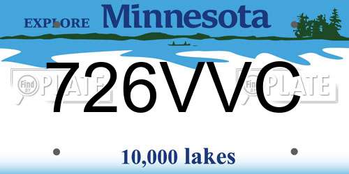 726VVC Minnesota License Plate
