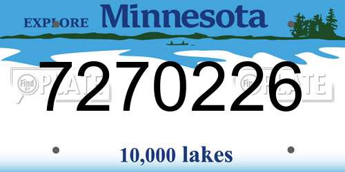 7270226 Minnesota License Plate