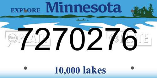 7270276 Minnesota License Plate