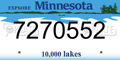7270552 Minnesota License Plate