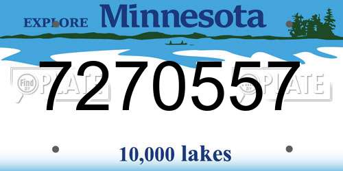 7270557 Minnesota License Plate