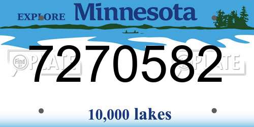 7270582 Minnesota License Plate
